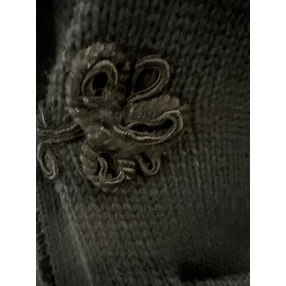 Denim & Supply Ralph Lauren Vintage Black Cotton Knit Hook Cardigan Med - Picture 4 of 16